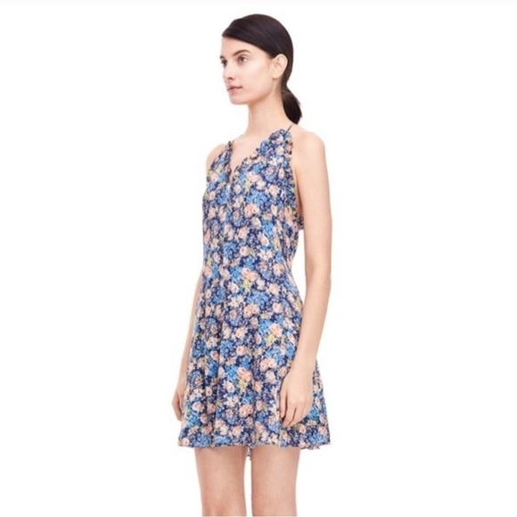 Rebecca Taylor Blue Gigi Fleur Silk Romper 10 - Picture 1 of 5